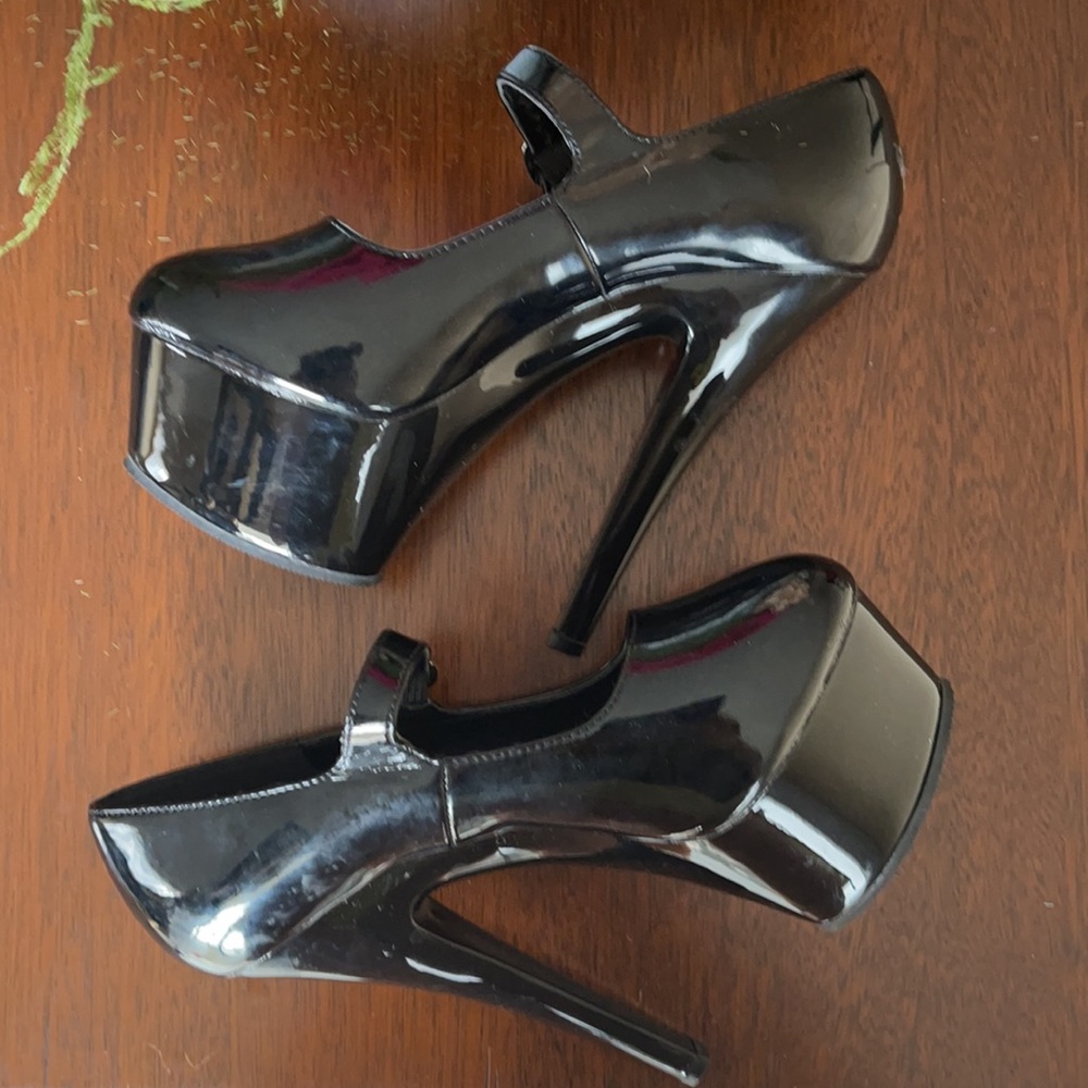 Pleaser black , platform, stiletto six inch heals - Picture 8 of 14